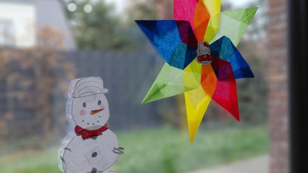 Fenster Stern und Schneemann