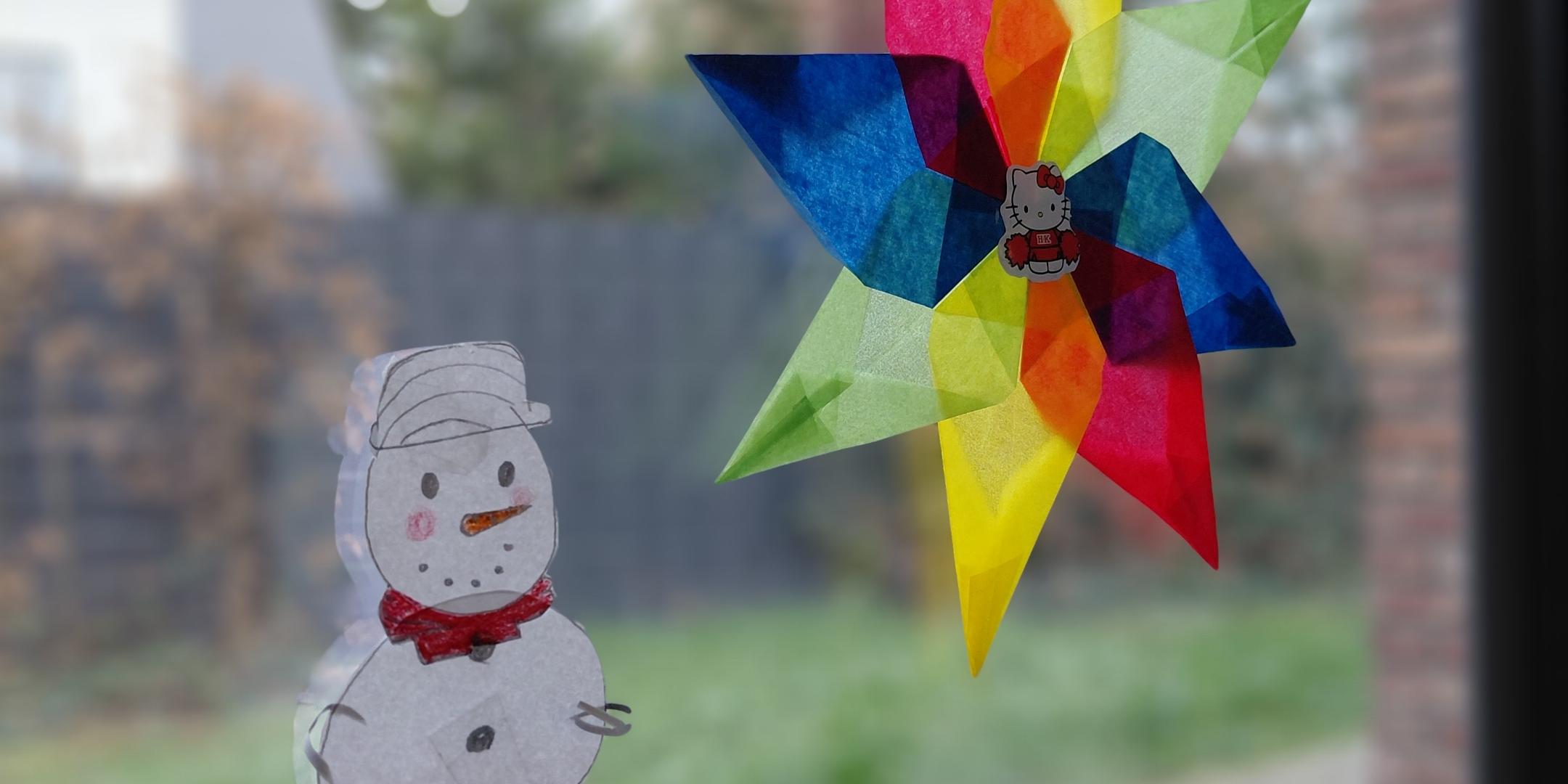 Fenster Stern und Schneemann