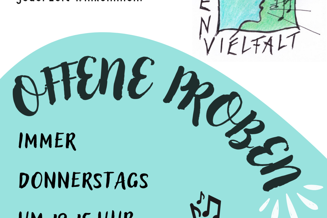 Ein Plakat mit Logo und Probetermin des Chores
