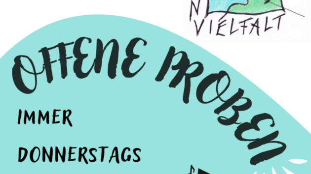 Ein Plakat mit Logo und Probetermin des Chores
