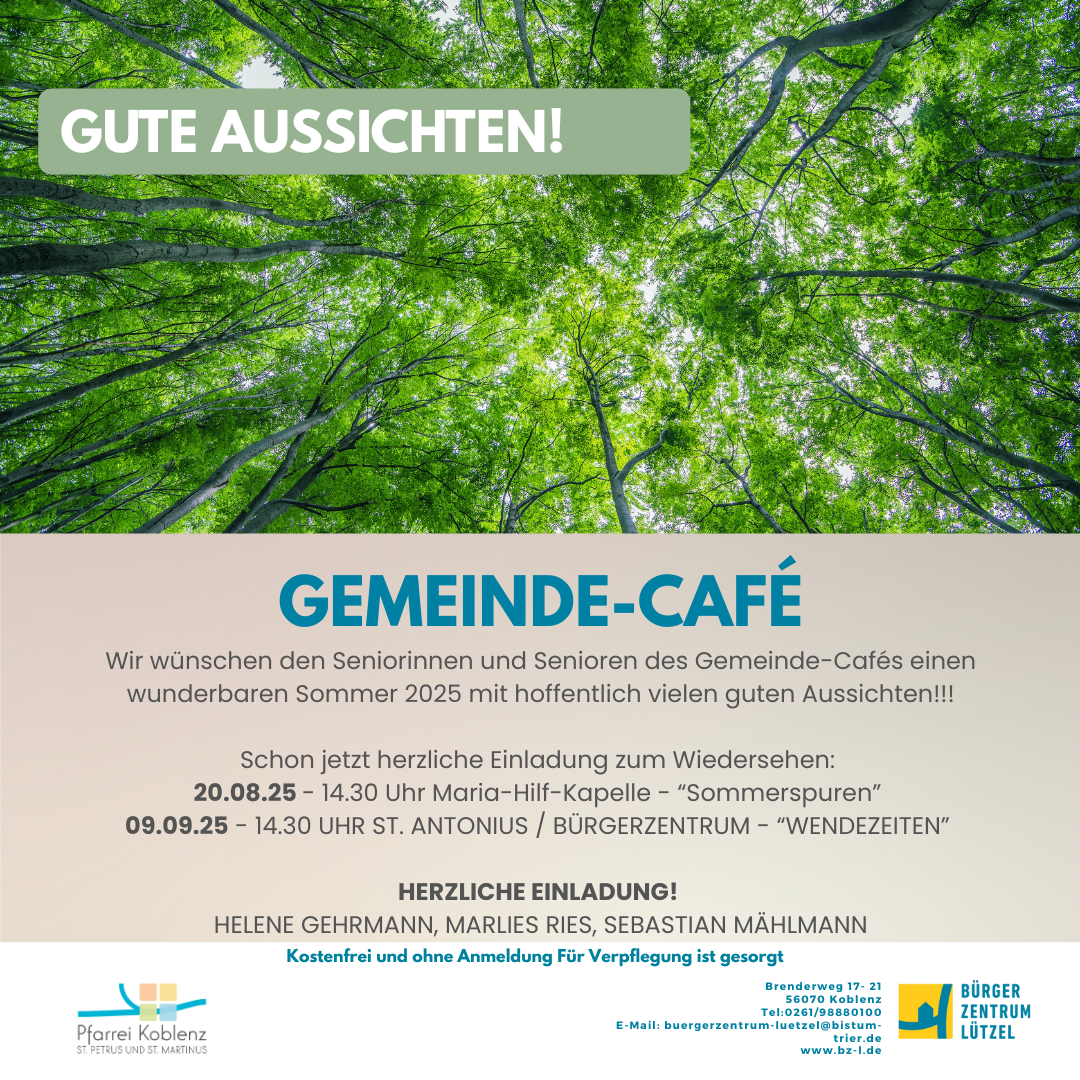 Plakat mit Ansicht in Baumkronen